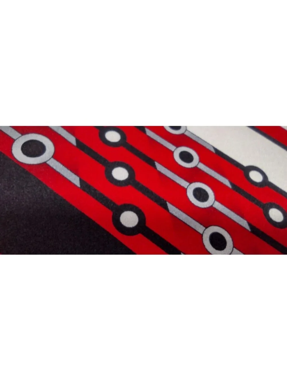 Vintage Silk Hankie Black White Red Handkerchief 70s 80s Does 1920s 30s Art Deco